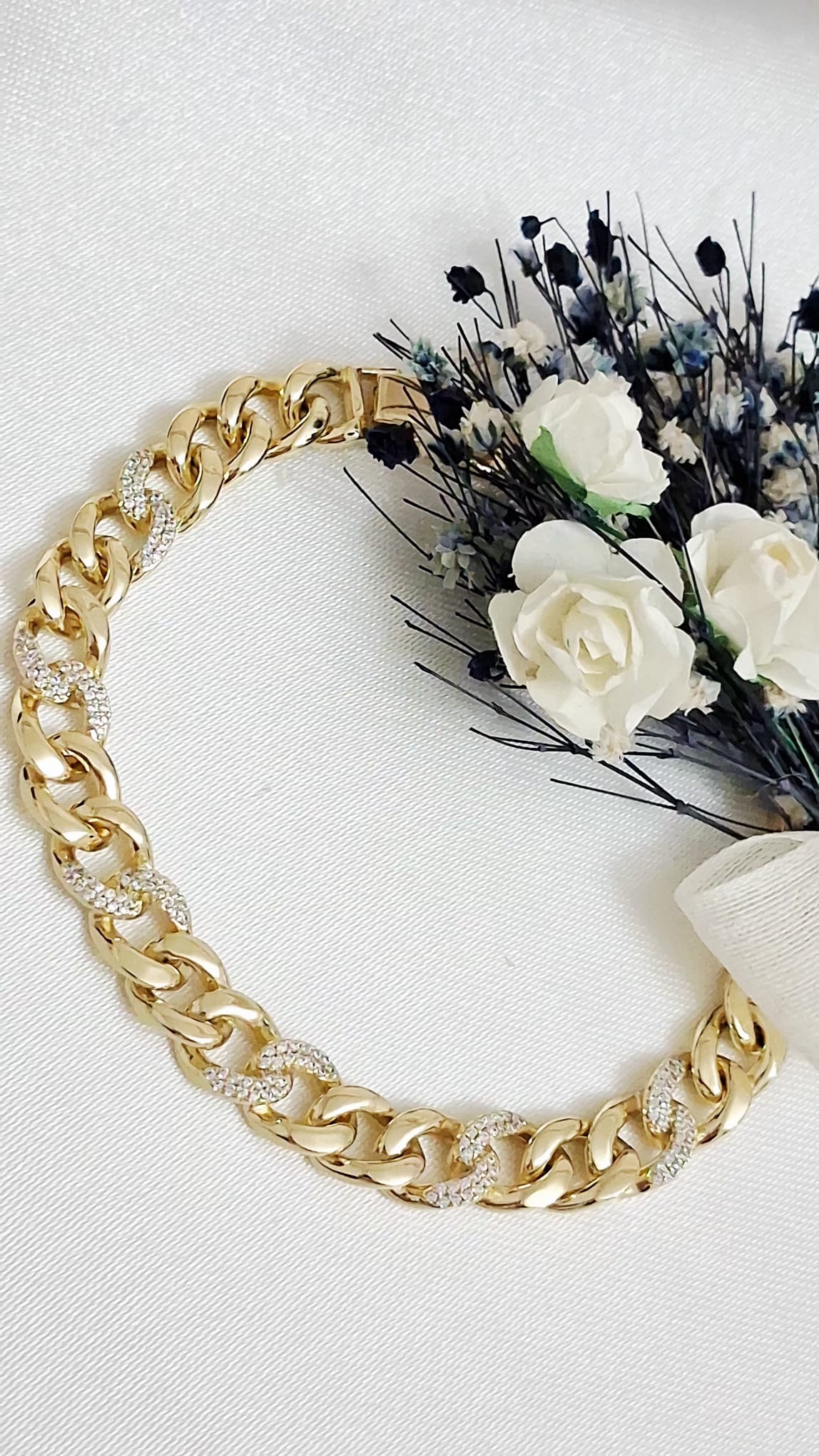 XUPING Bileklik - Kalın Bakla Zincir Arası Zirkon Taşlı